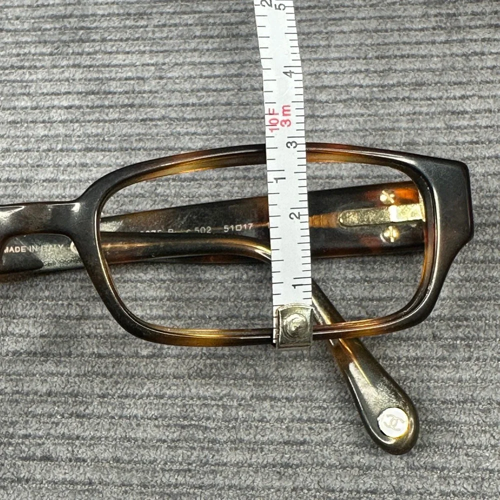 Chanel 3075-B c.502 Tortoise Crystal CC Logo Eyeglasses Frames Italy 51-17-135